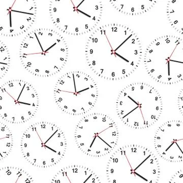 Clock seamless pattern background. Business flat vector illustration. Office  Stockillustratie