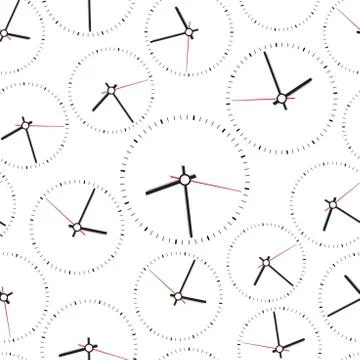 Clock seamless pattern background. Business flat vector illustration. Office  Stock Illustration