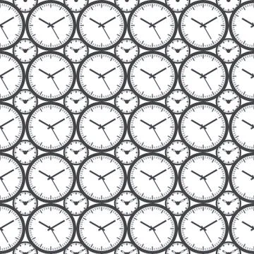 Clock Seamless Pattern Background - Isolated Vector Illustration Stock Illustration
