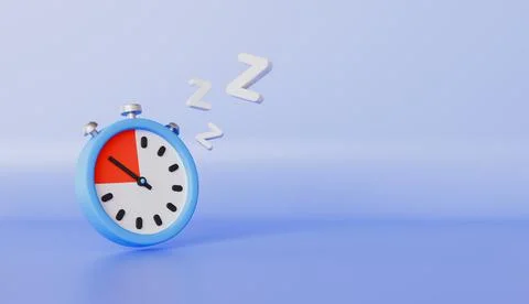 Clock with seep icon and copy space, bedtime, self care and relaxation concept Stock Illustration