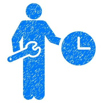 Clock Serviceman Grunge Icon Stock-Illustration