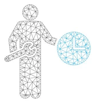 Clock Serviceman Polygonal Frame Vector Mesh Illustration Stock-Illustration