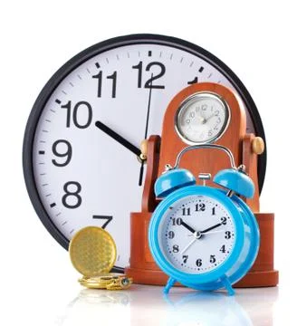 Clock set isolated on white Stock Photos