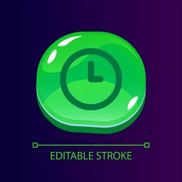Clock setup glossy ui button with linear icon Stock Illustration