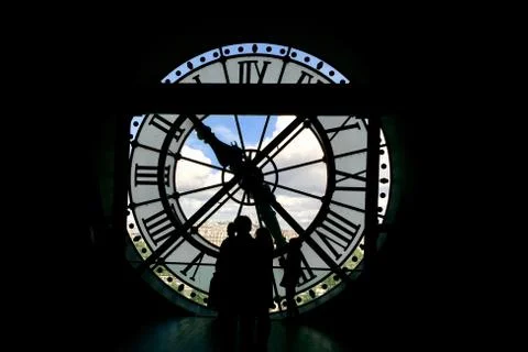 Clock shilouette Stock Photos