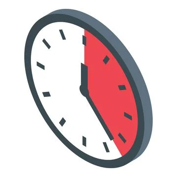 Clock showing deadline approaching with red area Illustrazione stock