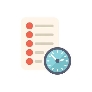 Clock showing deadline of tasks on to do list Stockillustratie