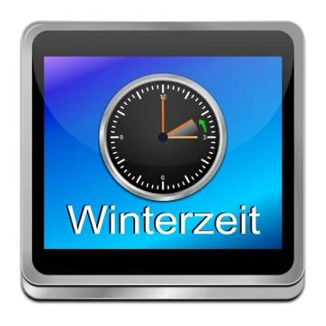 Clock showing end of daylight saving time - 3D illustration in german 스톡 일러스트