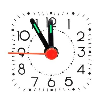 Clock showing five minute to midnight 库存照片