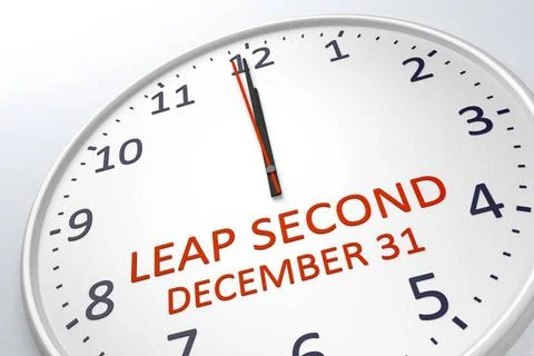 A clock showing leap second at december 31 3d rendering of a clock showing... Foto stock