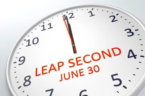 A clock showing leap second at june 30 Stock Illustration