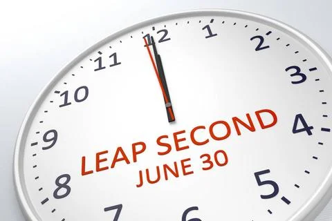 A clock showing leap second at june 30 3d rendering of a clock showing lea... Foto stock