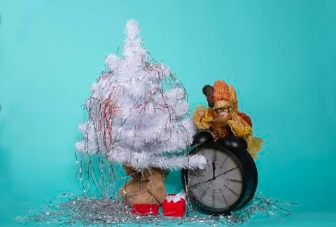 Clock showing midnight 写真素材