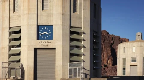 Clock Showing Nevada Time at The Hoover Dam Видео 60634467