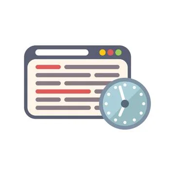 Clock showing speed of website loading time Stock Illustration