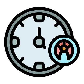 Clock showing thyroid gland representing time for thyroid test Illustrazione stock