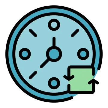 Clock showing time management with arrows representing time going up and down Stock Illustration