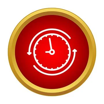 Clock showing time passing with arrows turning Stock Illustration