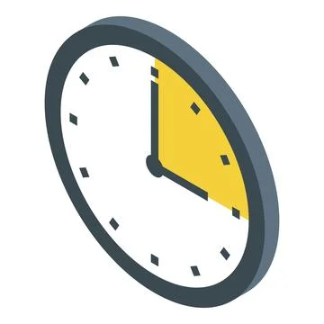 Clock showing time passing isometric icon representing time management Illustrazione stock