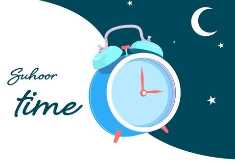 Clock Showing Time to Shoot in Ramdan Month Stock Illustration