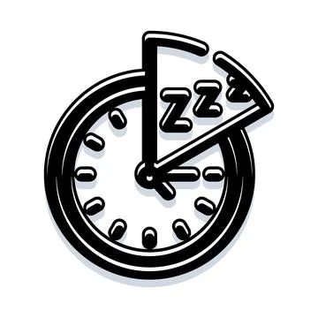 Clock showing time for sleep or nap Stock Illustration