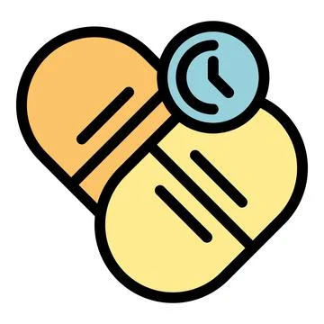 Clock showing time to take medical pills icon Stock Illustration