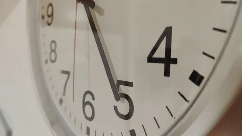 Clock showing time ticking with minute hand in view Stock Footage 119591008