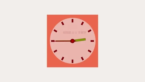 The clock shows different times and a unique text: SCREEN VS SKIP Stock Footage 335094997