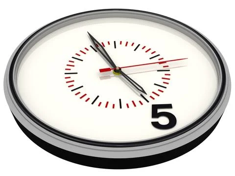 The clock shows the end of working hours 스톡 일러스트