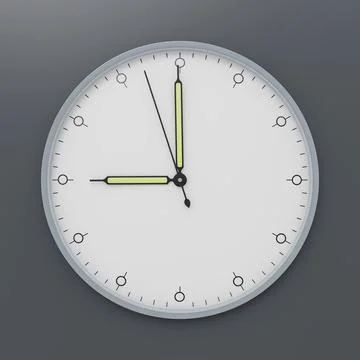 A clock shows nine o'clock 3d illustration Stock Illustration