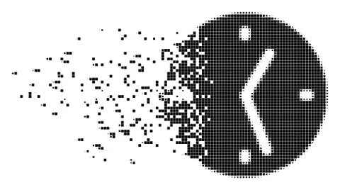 Clock Shredded Pixel Icon Stock Illustration