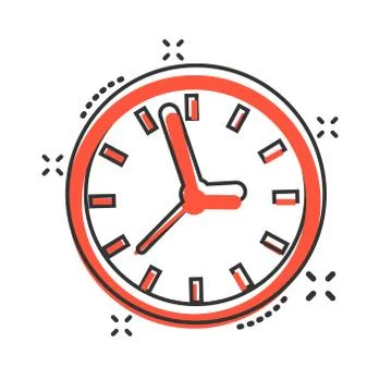 Clock sign icon in comic style. Time management vector cartoon illustration o 스톡 일러스트