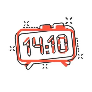 Clock sign icon in comic style. Time management vector cartoon illustration o Stockillustratie