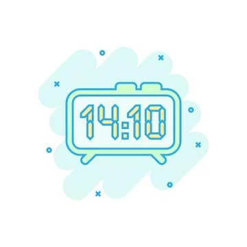 Clock sign icon in comic style. Time management vector cartoon illustration o Stockillustratie