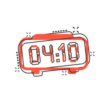 Clock sign icon in comic style. Time management vector cartoon illustration o Stock Illustration