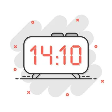 Clock sign icon in comic style. Time management vector cartoon illustration o Stockillustratie