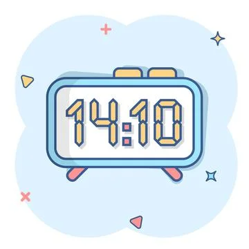 Clock sign icon in comic style. Time management vector cartoon illustration o Stockillustratie