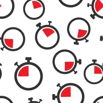 Clock sign icon seamless pattern background. Time management vector illustrat Stock Illustration