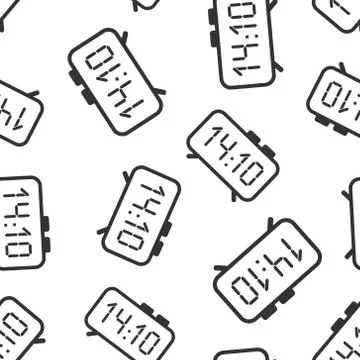 Clock sign icon seamless pattern background. Time management vector illustrat Stock Illustration