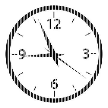 Clock sign on white. Stock Illustration