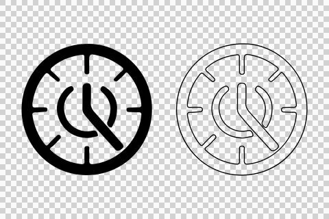 Clock silhouette icon, clock line art icon, watch logo Stock Illustration