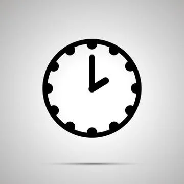 Clock simple black icon Stock Illustration