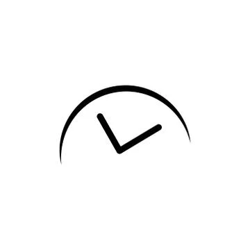 Clock simple icon flat style vector template 스톡 일러스트