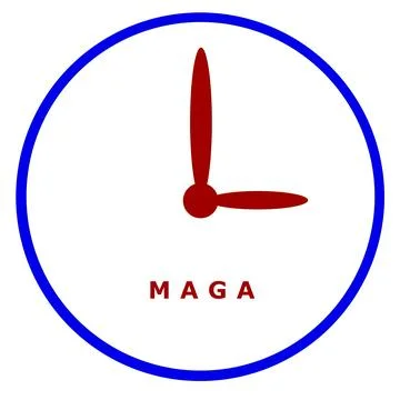 Clock sketch with MAGA text. Stock Illustration