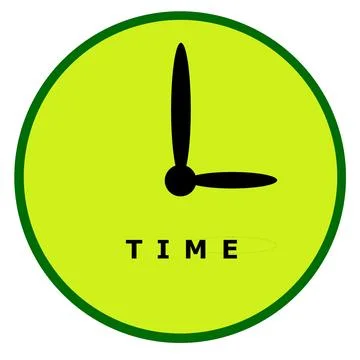 Clock sketch with TIME text. Stock Illustration