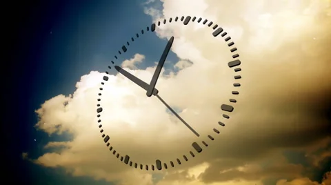 Clock In the sky Stock-Footage 56232361