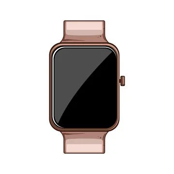 Clock smart watch cartoon vector illustration Stock Illustration