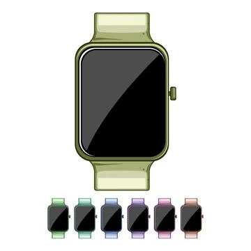 Clock smart watch cartoon vector graphic Stock Illustration