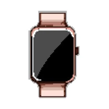Clock smart watch pixel art vector illustration Stock Illustration