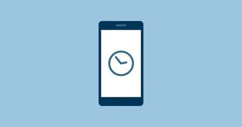 Clock on a smartphone display Stock Footage 118090768